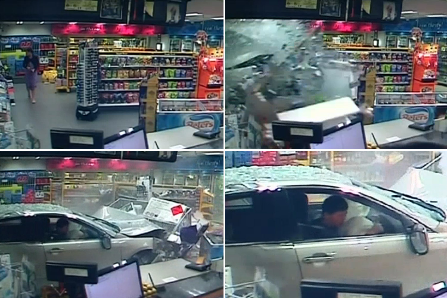 Wanita Ini Luput dari Mobil yang Nyelonong ke Toko Swalayan di SPBU